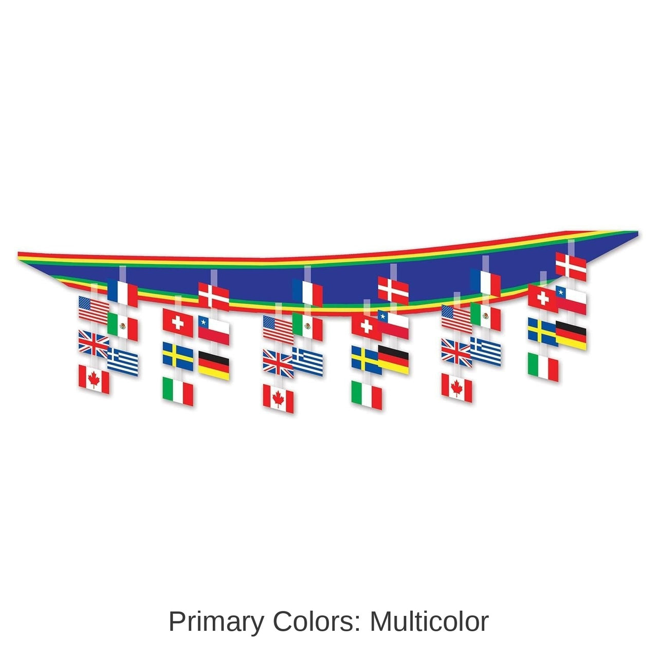 6 Pack Bulk International Flag Ceiling Party Decor