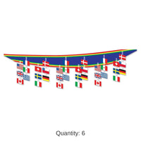 6 Pack Bulk International Flag Ceiling Party Decor
