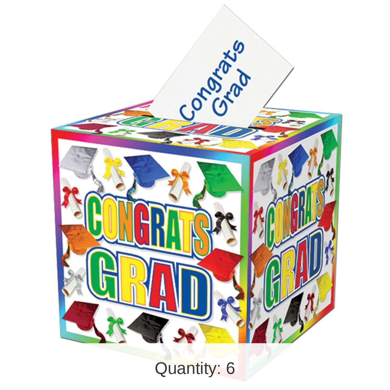 6 Pack Bulk Graduation Party Card Box- Multicolor