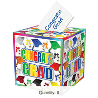 6 Pack Bulk Graduation Party Card Box- Multicolor