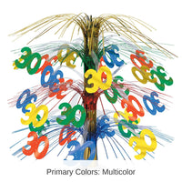 6 Pack Bulk 30th Birthday Party Cascade Centerpiece - multi-color