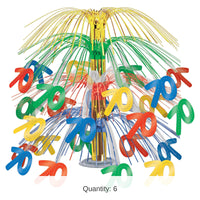 6 Pack Bulk 70th Birthday Party Cascade Centerpiece - multi-color