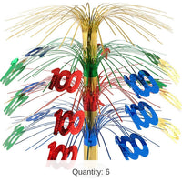 6 Pack Bulk 100th Birthday Party Cascade Centerpiece