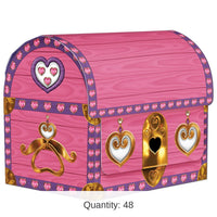 48 Pack Bulk Princess Treasure Chest Favor Boxes