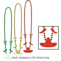 36 Pack Bulk Fiesta Bead Necklaces - Asst colors