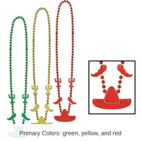 36 Pack Bulk Fiesta Bead Necklaces - Asst colors