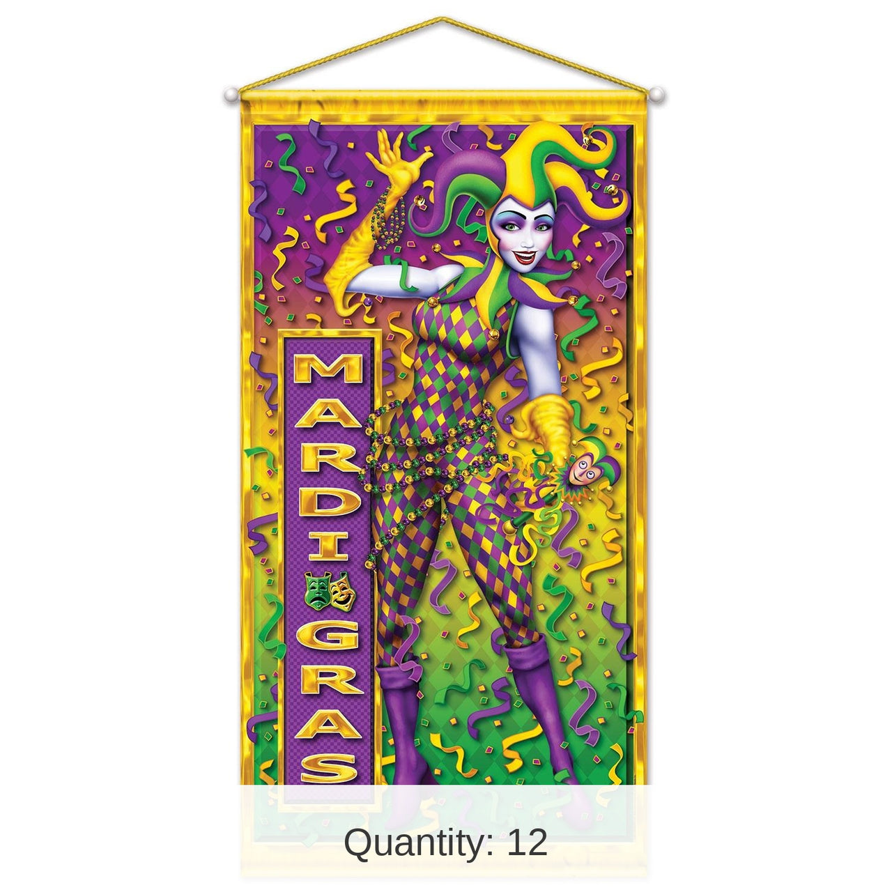 12 Pack Bulk Mardi Gras Door/Wall Panel