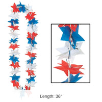 12 Pack Bulk Patriotic Star Party Lei