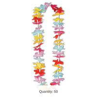 50 Pack Bulk Luau Party Floral Lei