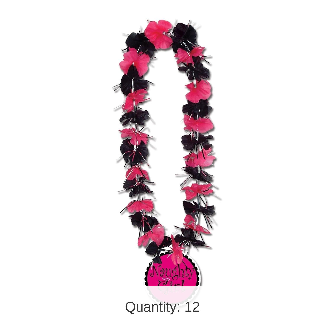 12 Pack Bulk Bachelorette Party Lei with Naughty Girl Medallion
