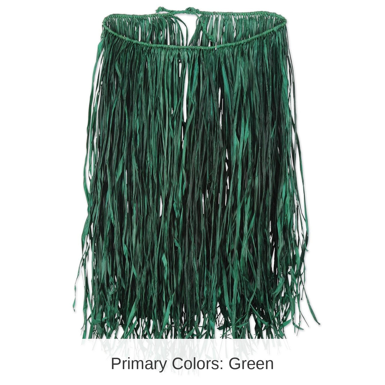 12 Pack Bulk Luau Party Adult Raffia Hula Skirt - green
