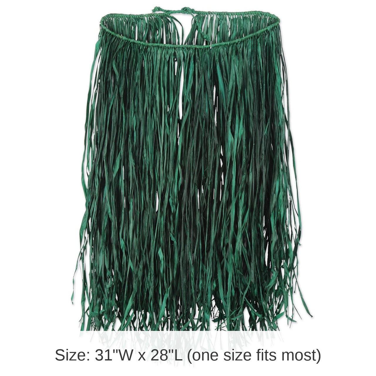 12 Pack Bulk Luau Party Adult Raffia Hula Skirt - green