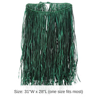 12 Pack Bulk Luau Party Adult Raffia Hula Skirt - green