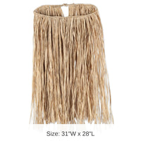 12 Pack Bulk Luau Party Adult Raffia Hula Skirt - Natural (31