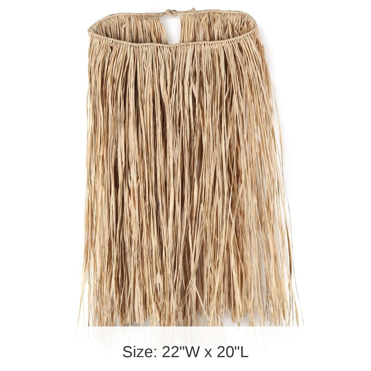 12 Pack Bulk Child Raffia Hula Skirt - natural
