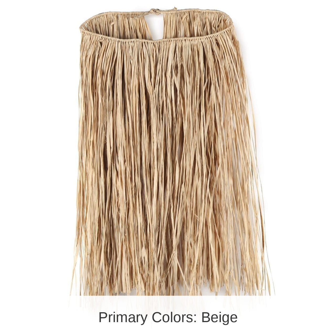 12 Pack Bulk Child Raffia Hula Skirt - natural