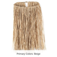 12 Pack Bulk Child Raffia Hula Skirt - natural