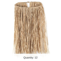12 Pack Bulk Teen Raffia Hula Skirt