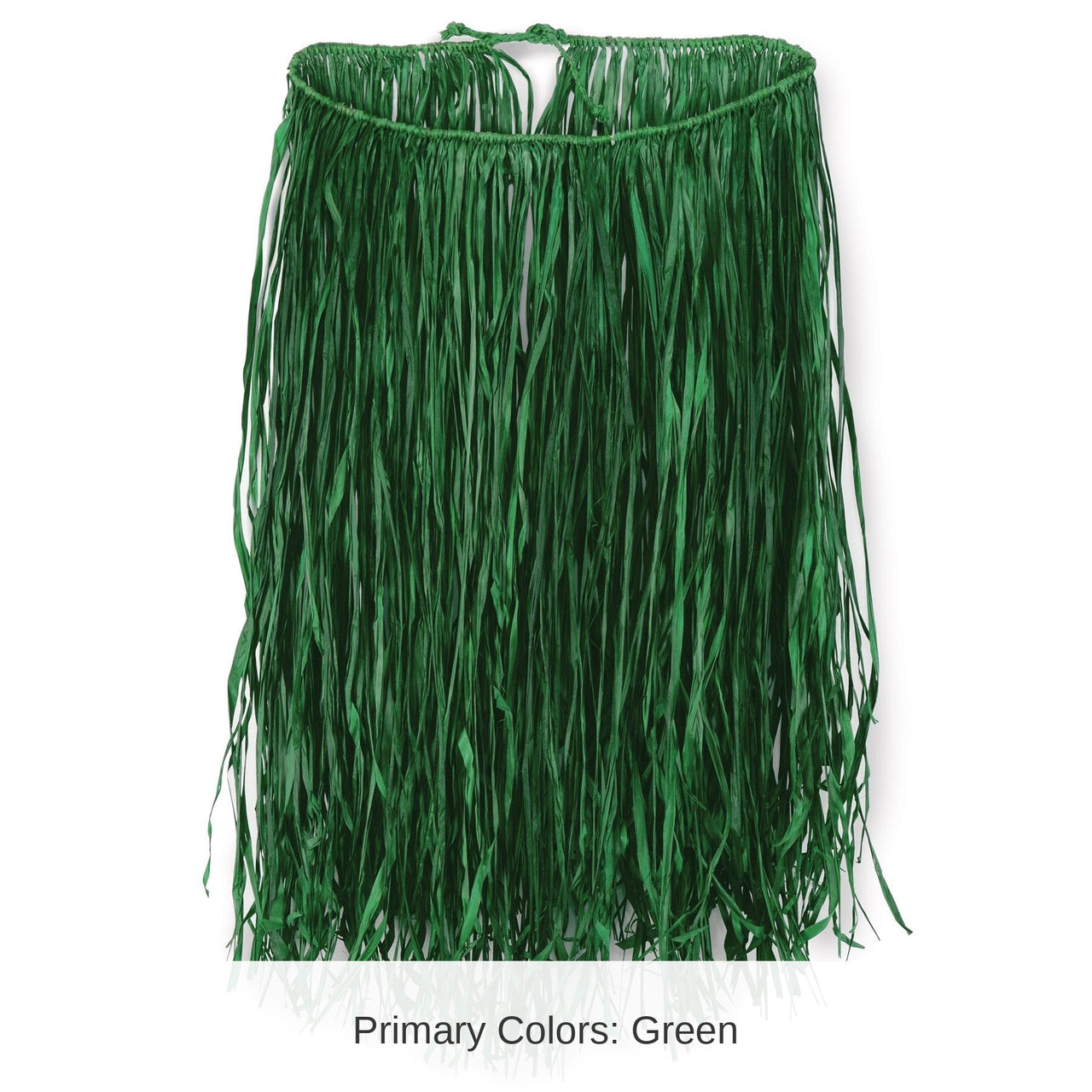 12 Pack Bulk Extra Large Raffia Hula Skirt - green