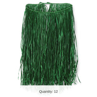 12 Pack Bulk Extra Large Raffia Hula Skirt - green