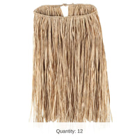 12 Pack Bulk King Size Raffia Hula Skirt