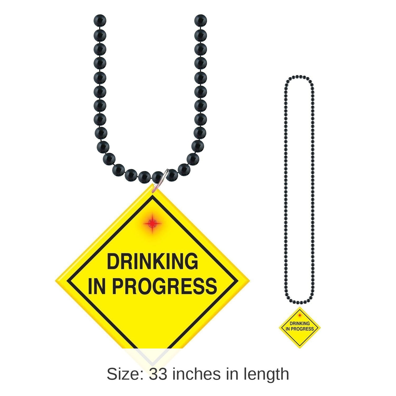 12 Pack Bulk Bead Necklace with Drinking In Progress Medallion