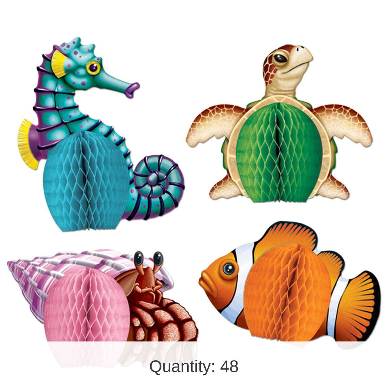 48 Pack Bulk Luau Party Sea Creatures Mini Centerpieces