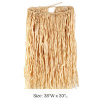 12 Pack Bulk Luau Party Extra Large Raffia Hula Skirt - Natural (38