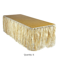 6 Pack Bulk Luau Party Raffia Table Skirting