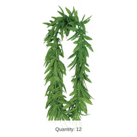 12 Pack Bulk Luau Party Tropical Fern Leaf Lei
