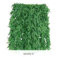 6 Pack Bulk Luau Party Tropical Fern Leaf Hula Skirt