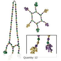 12 Pack Bulk Mardi Gras Bead Necklaces Choker/Bracelet Set