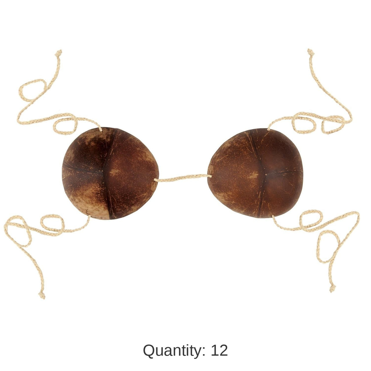12 Pack Bulk Luau Party Coconut Bikini Top