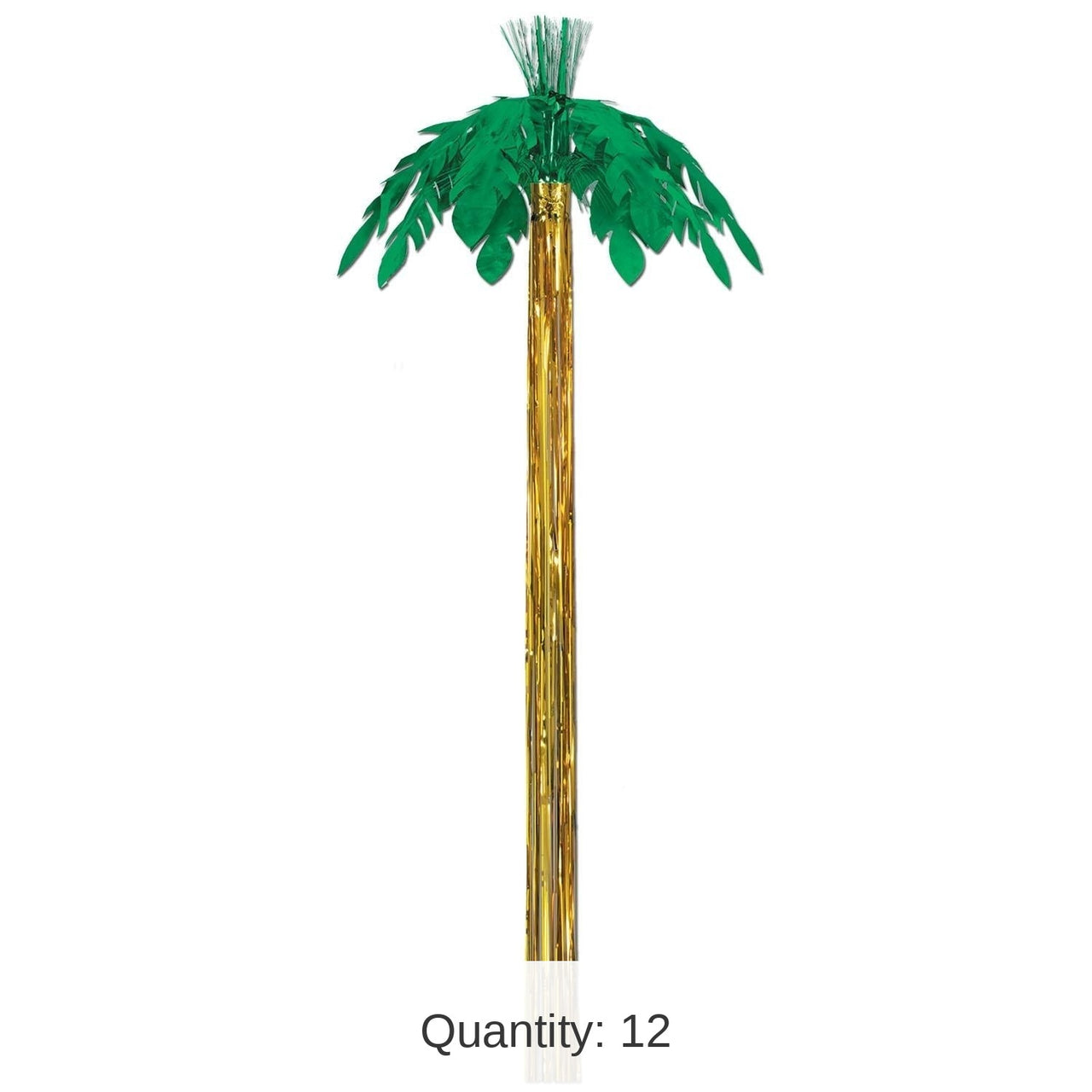 12 Pack Bulk Luau Party Metallic Palm Tree