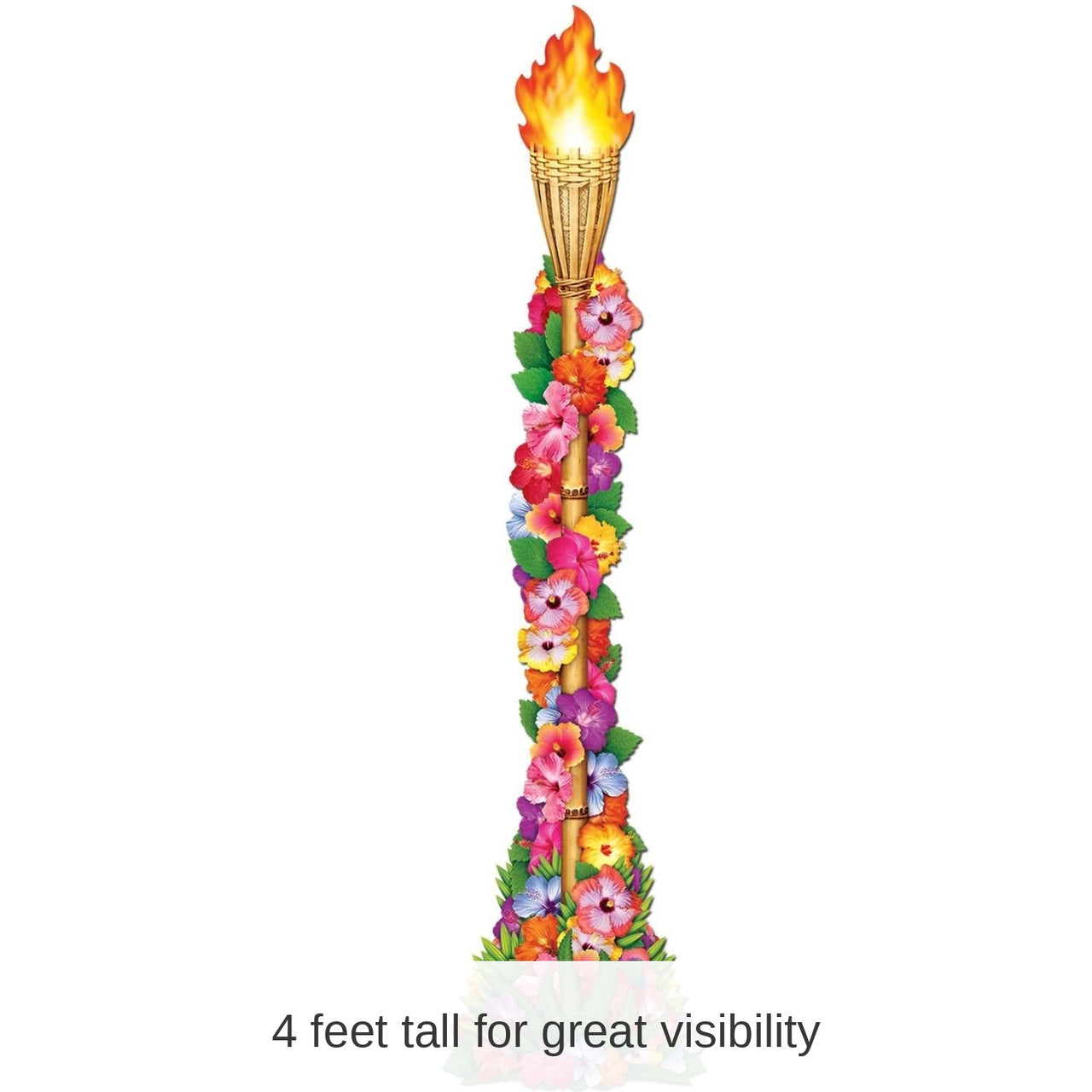 12 Pack Bulk Luau Party Jointed Floral Tiki Torch