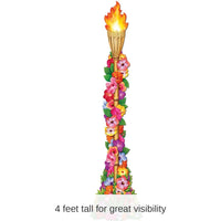 12 Pack Bulk Luau Party Jointed Floral Tiki Torch
