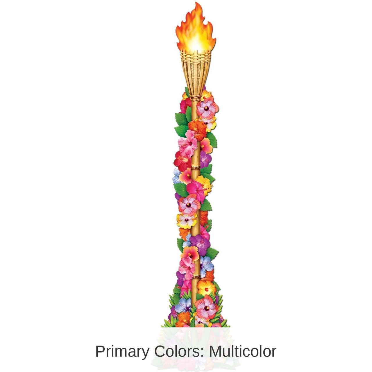 12 Pack Bulk Luau Party Jointed Floral Tiki Torch