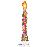 12 Pack Bulk Luau Party Jointed Floral Tiki Torch