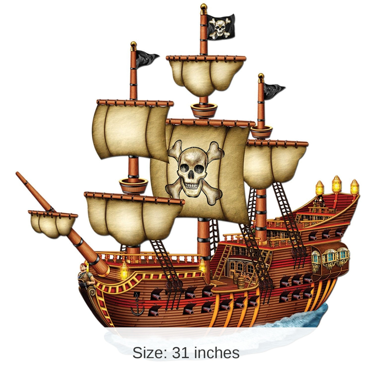 12 Pack Bulk Jointed Pirate Ship Party Decoration