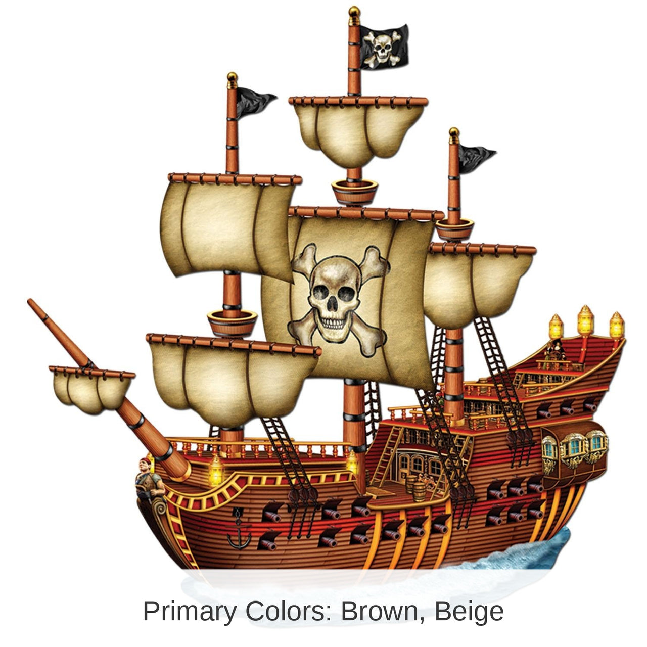 12 Pack Bulk Jointed Pirate Ship Party Decoration