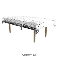 12 Pack Bulk Graduation Party Tablecover- Black and White
