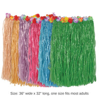 12 Pack Bulk Luau Party Adult Artificial Grass Hula Skirt