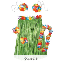 6 Pack Bulk Luau Party Child Hula Set