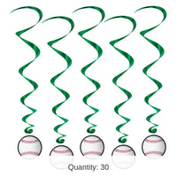 30 Piece Bulk Baseball Party Whirls