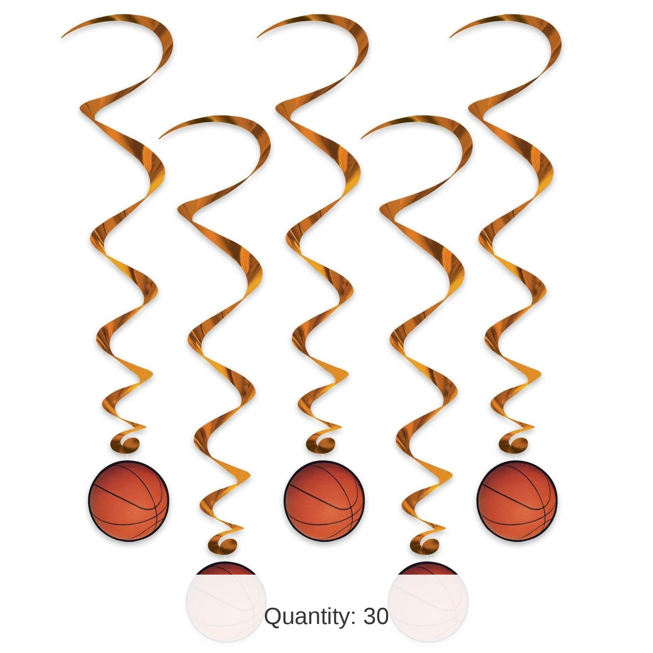 30 Piece Bulk Basketball Party Whirls