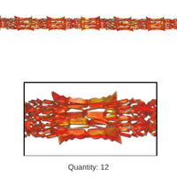 12 Pack Bulk Thanksgiving Metallic Garland - gold - orange - red