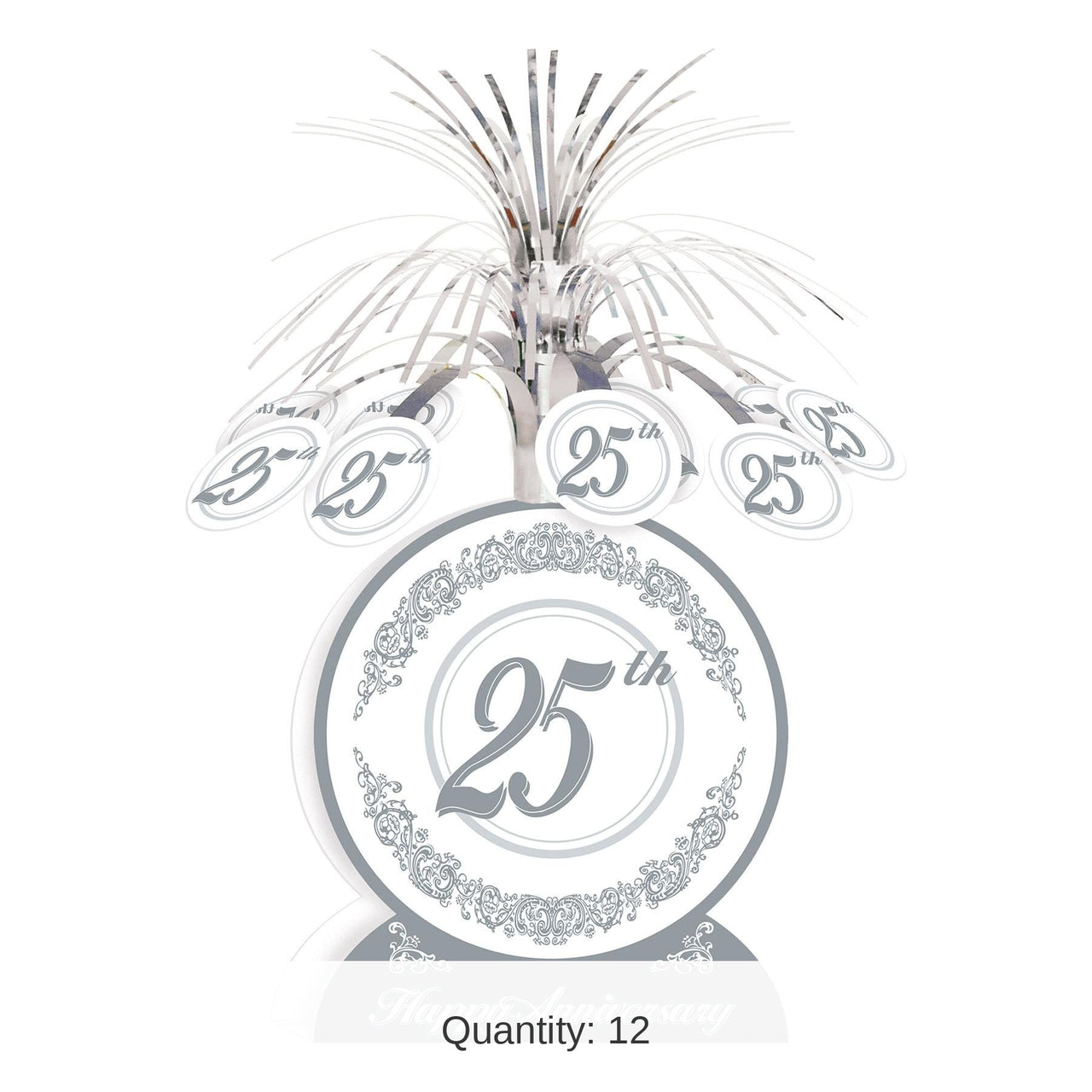 12 Pack Bulk 25th Anniversary Centerpiece