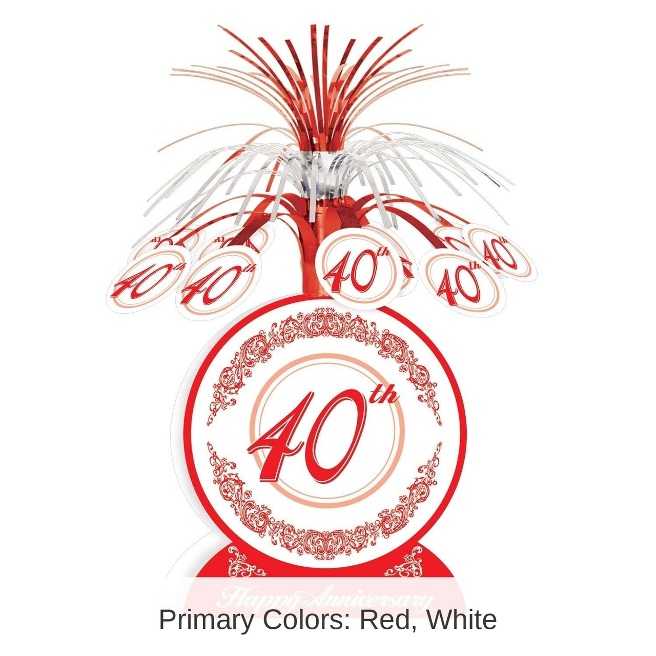 12 Pack Bulk 40th Anniversary Centerpiece