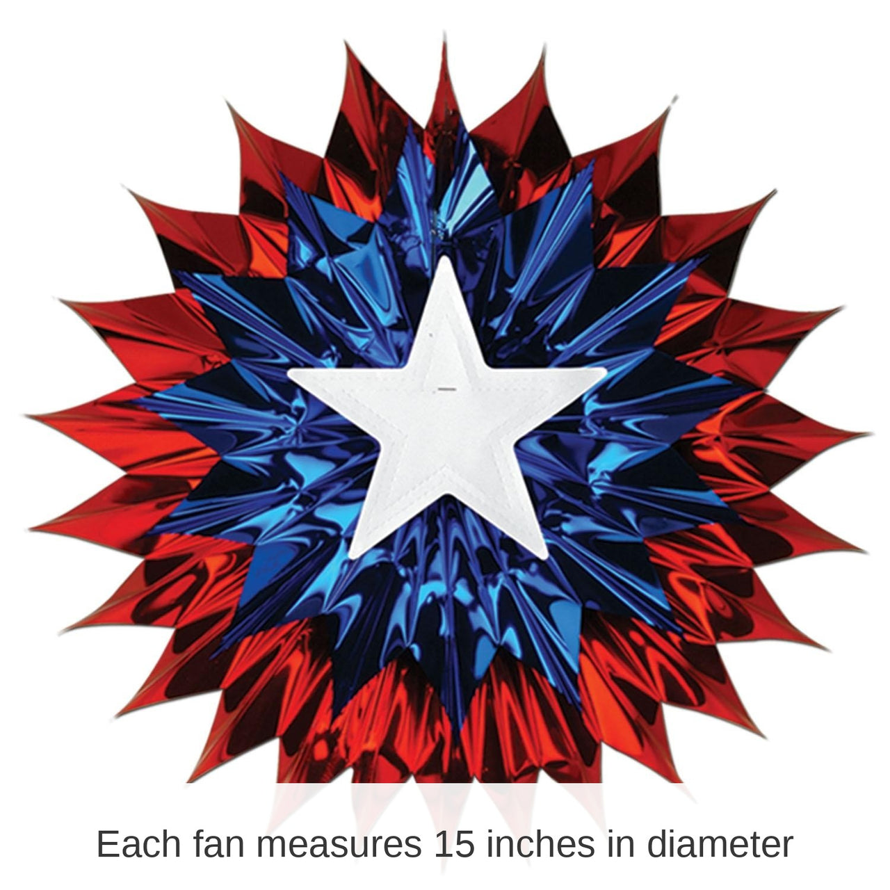 12 Piece Bulk Patriotic Fan-Burst Party Decoration