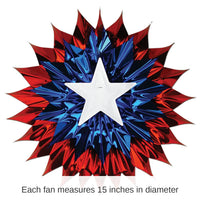 12 Piece Bulk Patriotic Fan-Burst Party Decoration